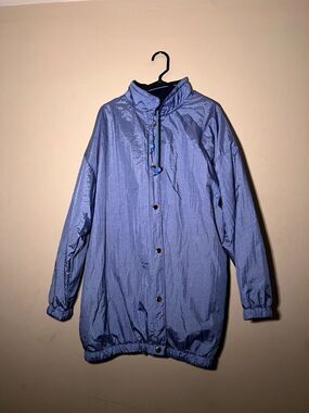 Outdoor Elements Blue Reversible Windbreaker Button Up Jacket Women's Size 1X